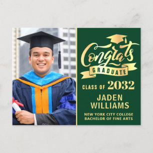 Modern 2024 PHOTO Graduation Party Invitation Postcard
