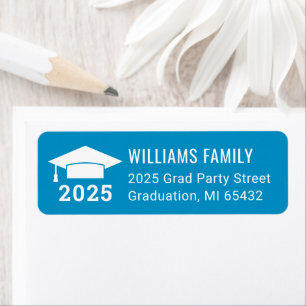 Modern 2024 Teal Blue Graduation Return Address