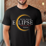 Modern 2024 Texas Total Solar Eclipse Family Group T-Shirt<br><div class="desc">Introducing our Modern Black & Gold 2024 Texas Total Solar Eclipse Custom T-Shirt, a stylish and commemorative piece for this rare celestial event. this shirt captures the elegance and excitement of the total solar eclipse. With the year 2024 boldly displayed, along with the location of Texas, it serves as a...</div>