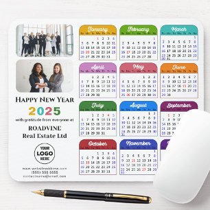 Modern 2025 Calendar Business Photo Logo Colourful Mouse Mat