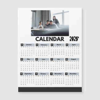    Modern 2025 Calendar Company Photo Magnet