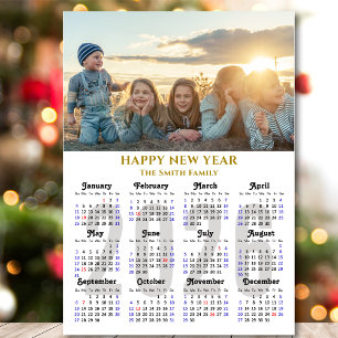 Modern 2025 Calendar Gold Script Simple Magnetic
