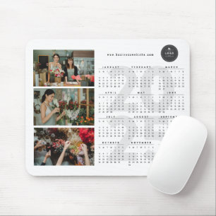 Modern 2025 Calendar New Year Minimalist 3 Photo Mouse Mat