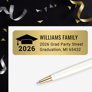 Modern 2025 Gold Graduation Return Address