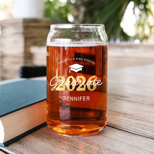 Modern 2025 Graduate Name Can Glass