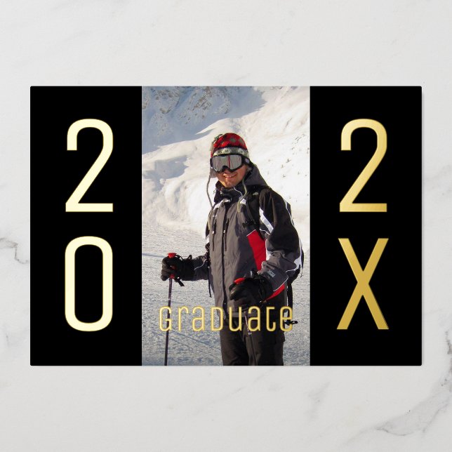 Modern 2025 Graduate Photo Graduation Party Gold (Front)