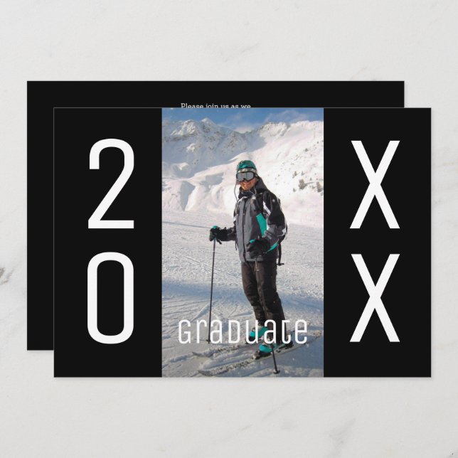 Modern 2025 Graduate Photo Graduation Party Invitation (Front/Back)