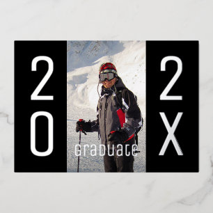 Modern 2025 Graduate Photo Graduation Party Silver