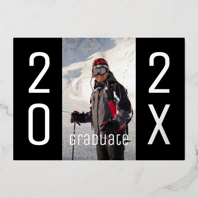 Modern 2025 Graduate Photo Graduation Party Silver (Front)