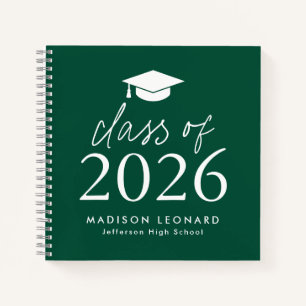 Modern 2025 Green Photo Graduation Guest Book