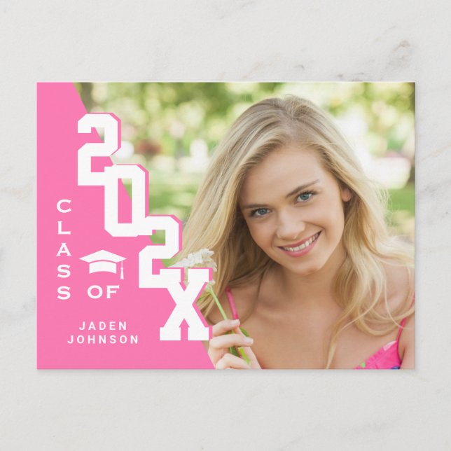 Modern 2025 PHOTO Grad Graduation Party Invitation Postcard (Front)