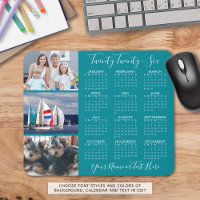 Modern 2026 Calendar 3 Photo Script Personalised