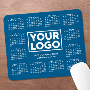 Modern 2026 Calendar Business Logo Blue Mouse Mat