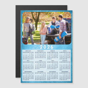 Modern 2026 Calendar Family Photo Fridge Magnet