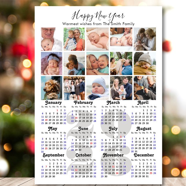 Modern 2026 Calendar Minimalist 15 Photo Magnetic (Creator Uploaded)