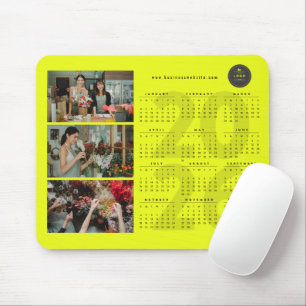 Modern 2026 Calendar New Year Minimalist 3 Photo Mouse Mat