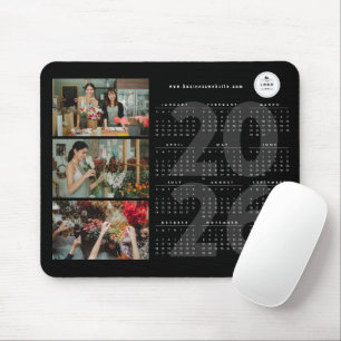 Modern 2026 Calendar New Year Minimalist 3 Photo Mouse Mat