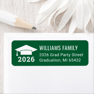 Modern 2026 Green Graduation Return Address