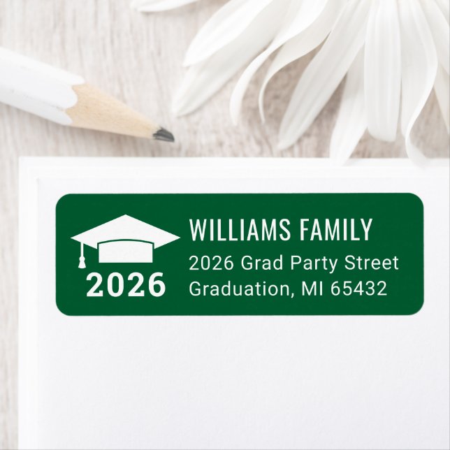 Modern 2026 Green Graduation Return Address (Insitu)