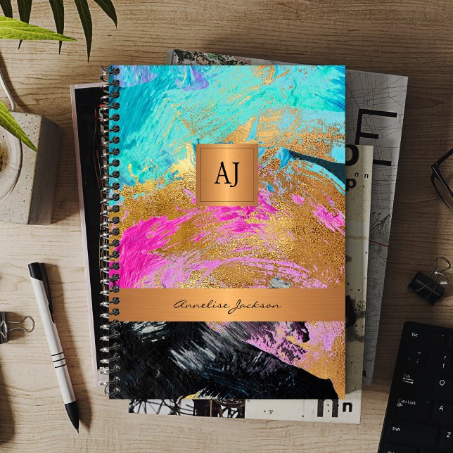 Modern 2026 monogram black gold elegant office planner (Creator Uploaded)