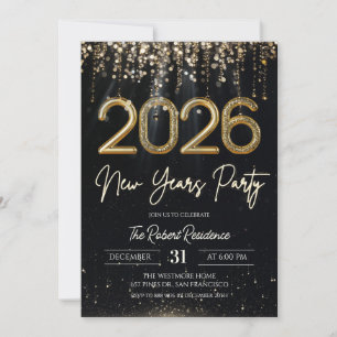 Modern 2026 New Years Party  Invitation