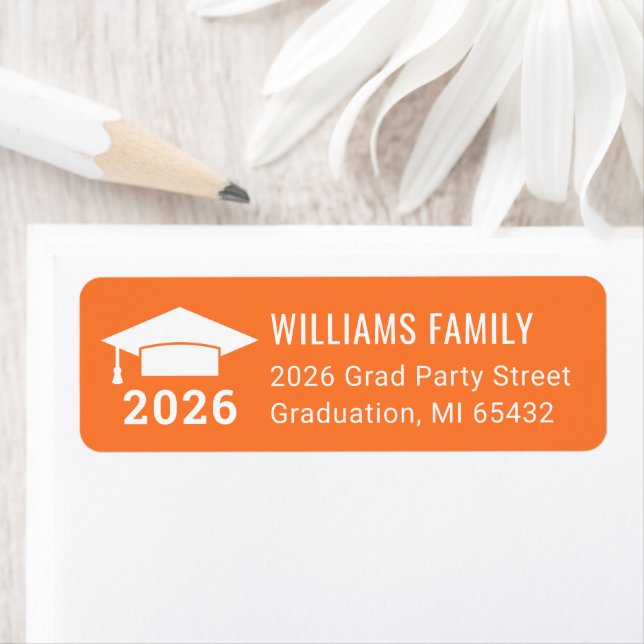 Modern 2026 Orange Graduation Return Address (Insitu)