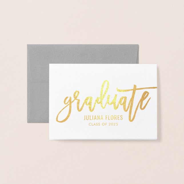 Modern 2026 Personalized Graduate Name Gold Foil Card (Front With Envelope)