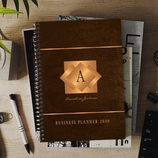 Modern 2027 gold monogram name script elegant planner (Creator Uploaded)