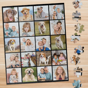 Modern 20 Photo Collage Personalised 520 piece Jigsaw Puzzle