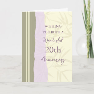 Modern 20th Wedding Anniversary Card