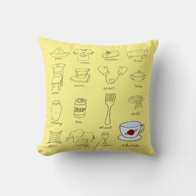 Modern 20th Wedding Anniversary Gift for Home Cushion (Front)