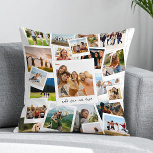 Modern 21 Picture Scrapbook Photo Collage Cushion