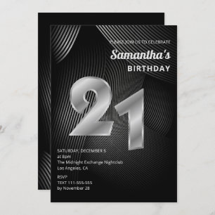 Modern 21st Birthday Invitation