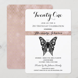 Modern 21st Birthday Invitation