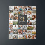 Modern 21st birthday multi photo script gift tapestry<br><div class="desc">Modern minimal multi photo script 21st birthday tapestry. Ideal gift available for mums,  dads,  grand,  grandad of any family member. Stunning elegant script text. Black,  white and gold design.</div>