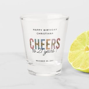 Modern 21st Birthday Party Leopard Print Shot Glass