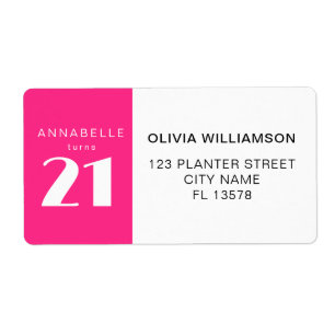 Modern 21st Twenty One Hot Pink Birthday Party