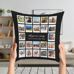 Modern 22 Picture Personalized Photo Collage Cushion