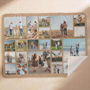 Modern 23 Photo Collage Sherpa Blanket