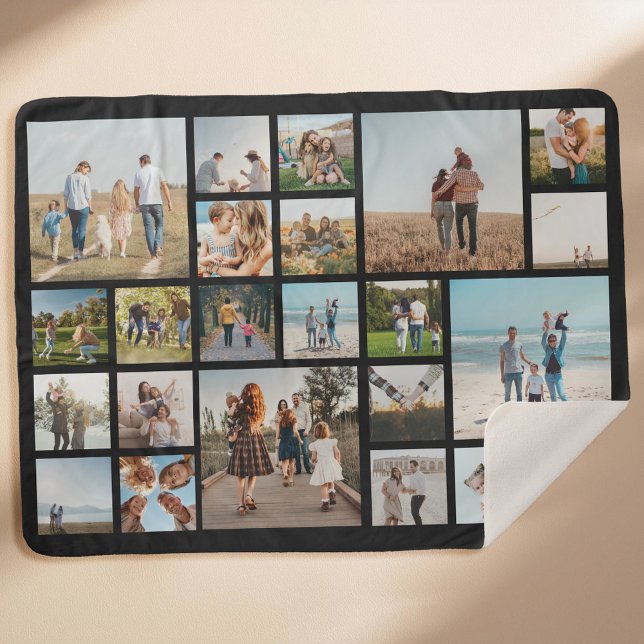 Modern 23 Photo Collage Sherpa Blanket (Creator Uploaded)