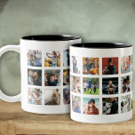 Modern 24 Insta Photo Collage Keepsake  Two-Tone Coffee Mug<br><div class="desc">This is a modern an simple template designed for you to add 24 square (instagram) photos and a lovely keepsake of family memories. Suitable for birthday's,  mother's day,  father's day etc. Easy to customise with your own photos.</div>