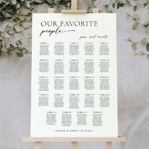 Modern 24 Tables Welcome Seating Chart