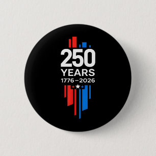 Modern 250 Years USA Design - 1776 to 2026 6 Cm Round Badge