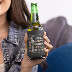 Modern 25 Photo Collage   Memorial Can Cooler