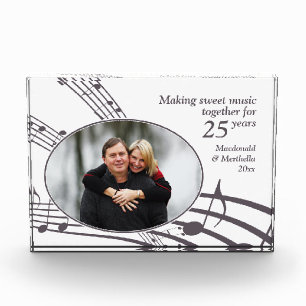 Modern 25th SILVER Anniversary SWEET MUSIC Photo Block
