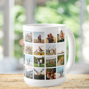 Modern 28 Photo Collage Coffee Mug