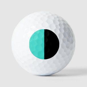 Modern 2 colours   Turquoise Blue and Black Golf Balls