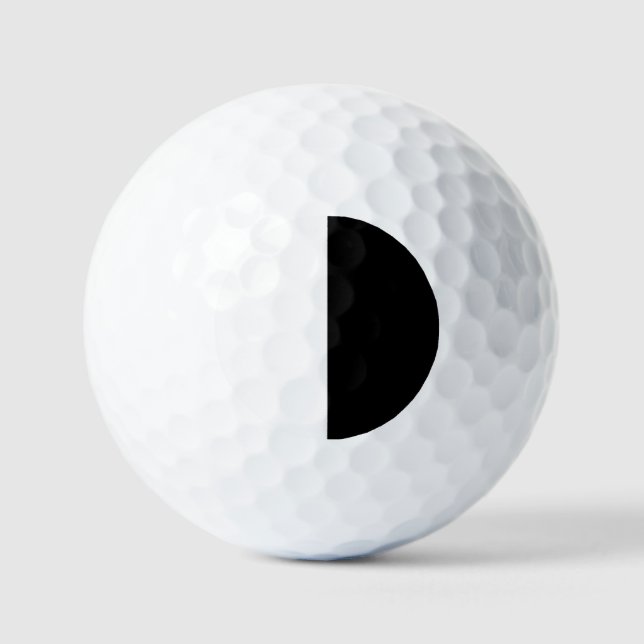 Modern 2 colours | White and Black Golf Balls (Front)