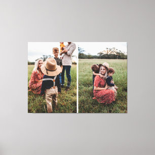 Modern 2 Family Photo Collage   Design Your Own Ca Canvas Print
