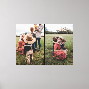 Modern 2 Family Photo Collage   Design Your Own Canvas Print